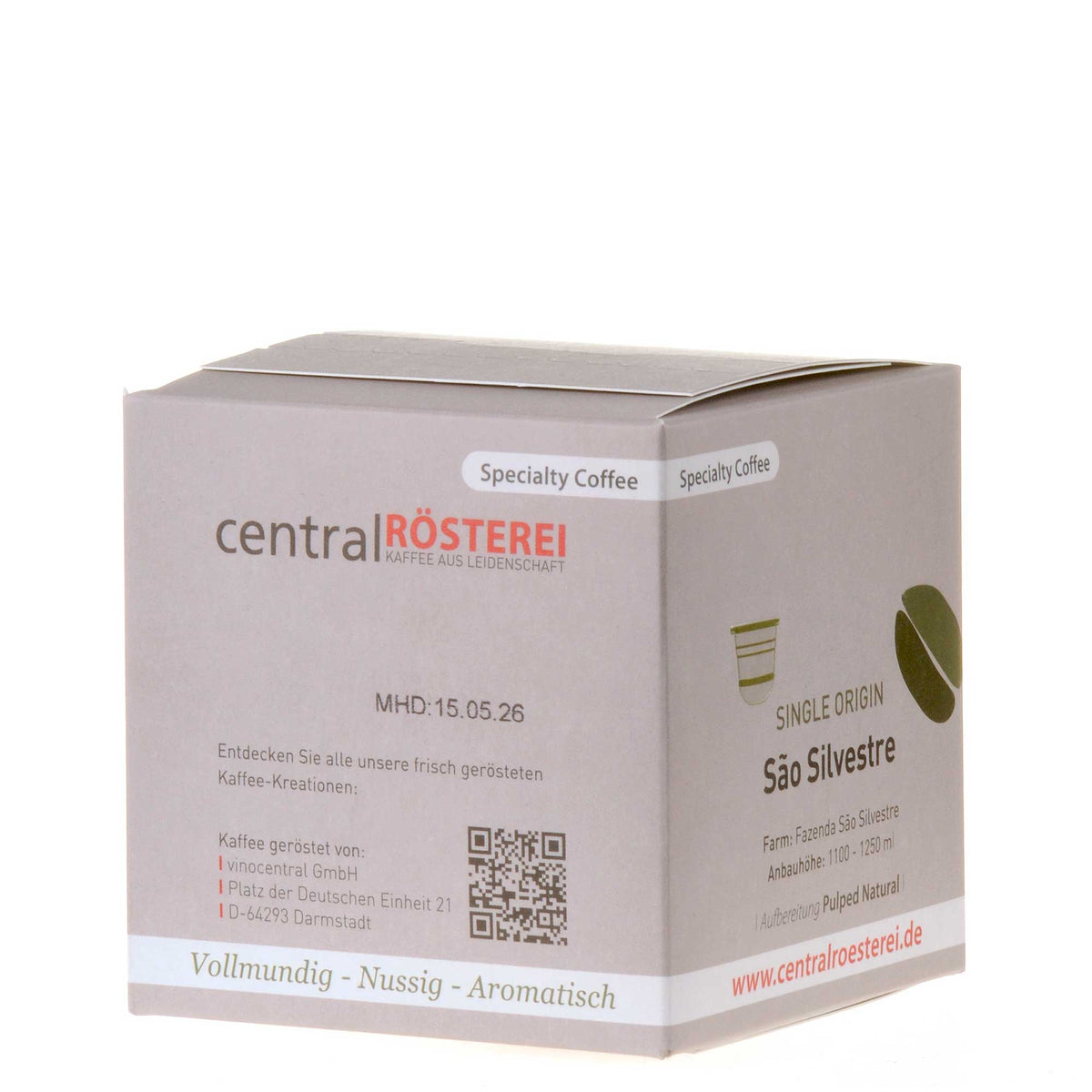 CentralRösterei Kaffeekapseln Sao Silvestre hinten