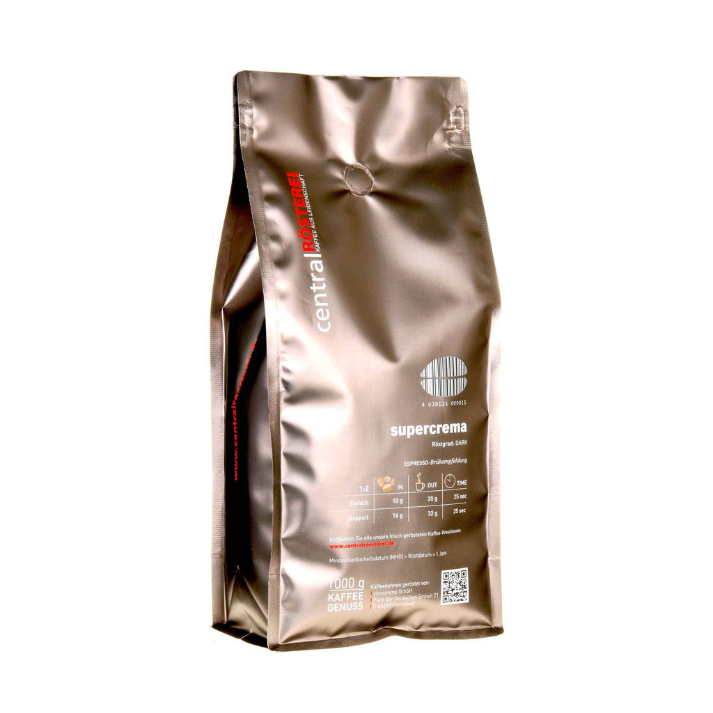 Bild CentralRösterei Supercrema 1kg Rücketikette